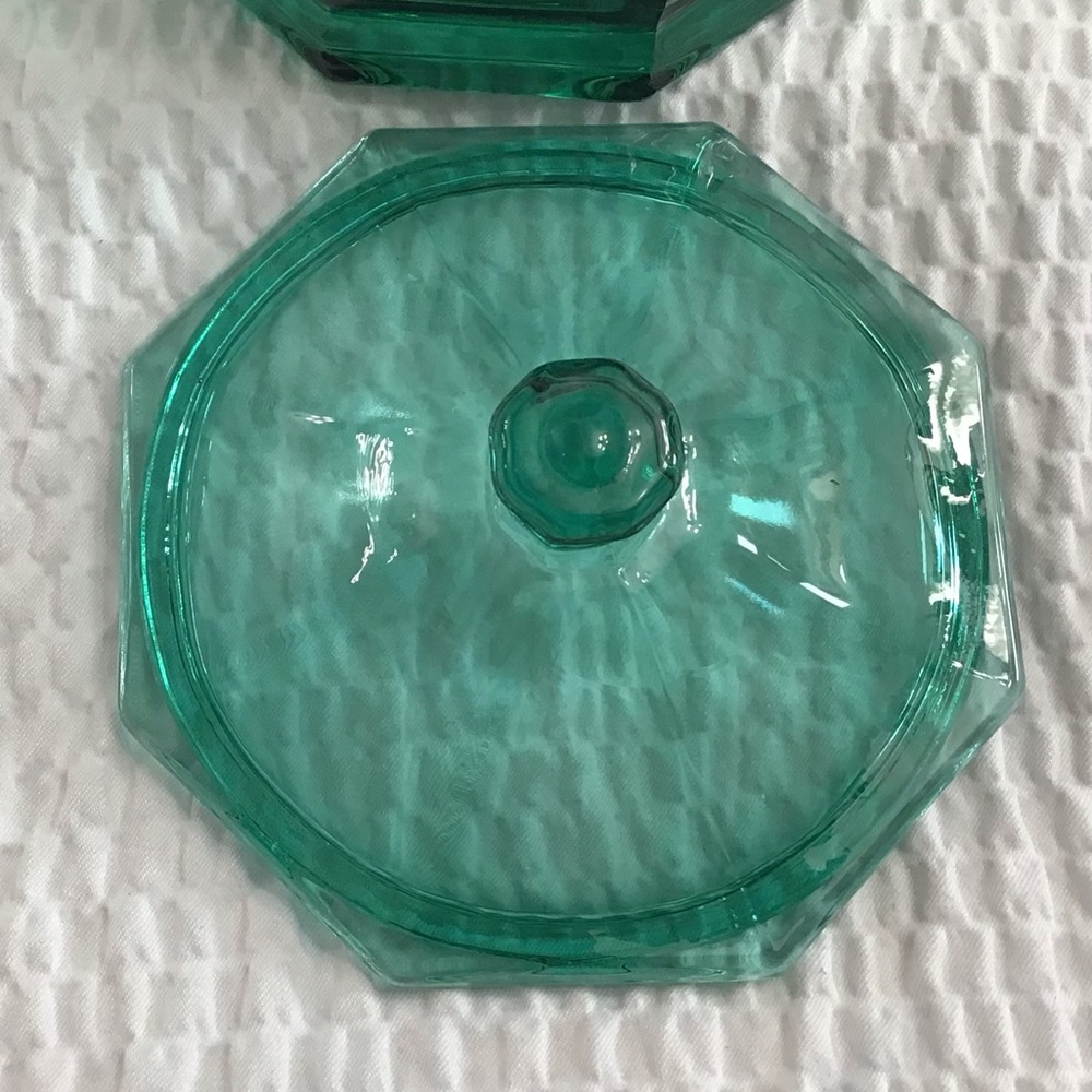 Vintage Indiana Confections Glass Candy Dish Dark Turquoise - Picture 8 of 10